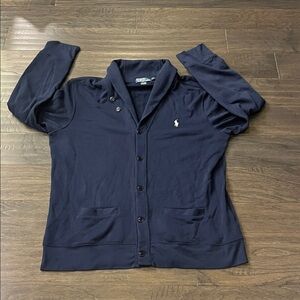 Polo Ralph Lauren Shawl Neck Cardigan Button Up Sweater navy blue Mens Size XL